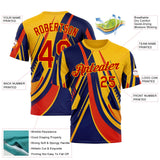 Custom Yellow Red-Blue 3D Pattern Design Romania Colombia Sport Wear Performance T-Shirt
