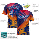 Custom Red Royal Yellow Blue-White 3D Pattern Design Romania Colombia Sport Wear Performance T-Shirt