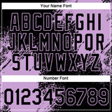 Custom Black Light Purple 3D Pattern Design Abstract Brush Stroke Performance T-Shirt