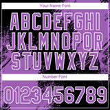 Custom Black Medium Purple-White 3D Pattern Design Abstract Brush Stroke Performance T-Shirt