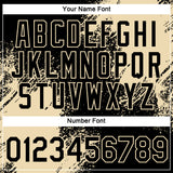 Custom Black Cream 3D Pattern Design Abstract Brush Stroke Performance T-Shirt