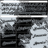 Custom Black Silver 3D Pattern Design Abstract Brush Stroke Performance T-Shirt