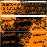 Custom Black Bay Orange 3D Pattern Design Abstract Brush Stroke Performance T-Shirt