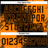 Custom Black Bay Orange 3D Pattern Design Abstract Brush Stroke Performance T-Shirt