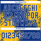 Custom Royal Gold-White 3D Pattern Design Abstract Brush Stroke Performance T-Shirt