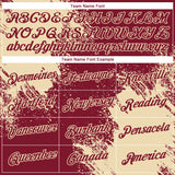 Custom Crimson Cream 3D Pattern Design Abstract Brush Stroke Performance T-Shirt