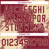 Custom Crimson Cream 3D Pattern Design Abstract Brush Stroke Performance T-Shirt