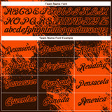 Custom Brown Orange 3D Pattern Design Abstract Brush Stroke Performance T-Shirt