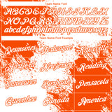 Custom White Orange 3D Pattern Design Abstract Brush Stroke Performance T-Shirt