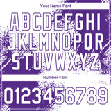 Custom White Purple 3D Pattern Design Abstract Brush Stroke Performance T-Shirt