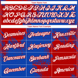 Custom Thunder Blue White-Red 3D Pattern Design Abstract Brush Stroke Performance T-Shirt