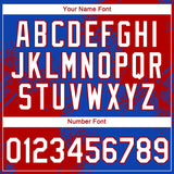 Custom Thunder Blue White-Red 3D Pattern Design Abstract Brush Stroke Performance T-Shirt