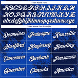 Custom Thunder Blue White-Navy 3D Pattern Design Abstract Brush Stroke Performance T-Shirt