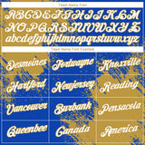 Custom Thunder Blue White-Old Gold 3D Pattern Design Abstract Brush Stroke Performance T-Shirt