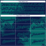 Custom Navy Teal 3D Pattern Design Abstract Brush Stroke Performance T-Shirt