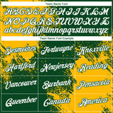 Custom Green White-Gold 3D Pattern Design Abstract Brush Stroke Performance T-Shirt