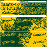 Custom Green Yellow 3D Pattern Design Abstract Brush Stroke Performance T-Shirt