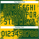 Custom Green Yellow 3D Pattern Design Abstract Brush Stroke Performance T-Shirt