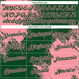 Custom Green Medium Pink 3D Pattern Design Abstract Brush Stroke Performance T-Shirt