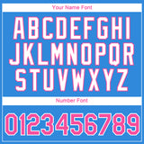 Custom Powder Blue Pink-White 3D Pattern Design Gradient Style Twinkle Star Performance T-Shirt