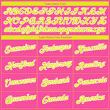 Custom Pink Neon Yellow-White 3D Pattern Design Gradient Style Twinkle Star Performance T-Shirt