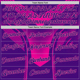 Custom Dark Purple Pink 3D Pattern Design Gradient Neon Sport Wear Performance T-Shirt