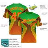 Custom Green Orange-Neon Green 3D Pattern Design Africa Neon Sport Wear Performance T-Shirt