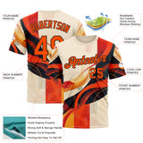 Custom Cream Orange-Black 3D Pattern Design Canada Geometric Shape Sport Wear Performance T-Shirt