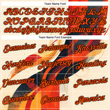 Custom Cream Orange-Black 3D Pattern Design Canada Geometric Shape Sport Wear Performance T-Shirt