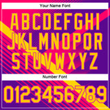 Custom Pink Yellow Purple-Deep Pink 3D Pattern Design Gradient Neon Sport Wear Performance T-Shirt