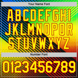 Custom Black Light Yellow Blue-Red 3D Pattern Design Neon Stripe Sport Wear Performance T-Shirt