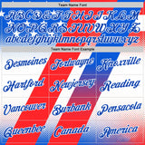 Custom Red Thunder Blue-White 3D Pattern Design USA Inspired America Sport Wear Performance T-Shirt