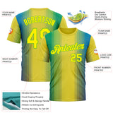Custom Yellow Light Yellow-Aurora Green 3D Pattern Design Gradient Brazil Africa Sport Wear Performance T-Shirt