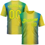 Custom Yellow Light Yellow-Aurora Green 3D Pattern Design Gradient Brazil Africa Sport Wear Performance T-Shirt