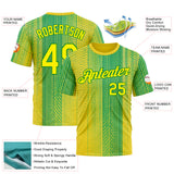 Custom Yellow Light Yellow-Grass Green 3D Pattern Design Brazil Africa Sport Wear Performance T-Shirt