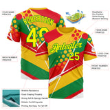 Custom Yellow Light Yellow Red-Grass Green 3D Pattern Design Africa Sport Wear Performance T-Shirt