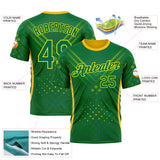 Custom Green Kelly Green-Light Yellow 3D Pattern Design Brazil Jamaica Sport Wear Performance T-Shirt