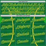 Custom Green Kelly Green-Light Yellow 3D Pattern Design Brazil Jamaica Sport Wear Performance T-Shirt