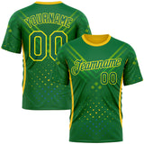 Custom Green Kelly Green-Light Yellow 3D Pattern Design Brazil Jamaica Sport Wear Performance T-Shirt
