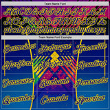 Custom Dark Purple Light Yellow-Red 3D Pattern Design Neon Chromatic Sport Wear Performance T-Shirt
