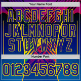 Custom Dark Purple Light Yellow-Red 3D Pattern Design Neon Chromatic Sport Wear Performance T-Shirt