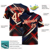 Custom Blue City Cream-Red 3D Pattern Design Germany Sport Wear Performance T-Shirt