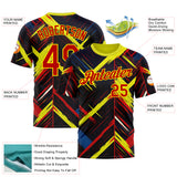 Custom Black Red Light Yellow-Blue 3D Pattern Design Germany Sport Wear Performance T-Shirt