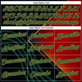 Custom Black Green Red-Old Gold 3D Pattern Design Germany Meixico Sport Wear Performance T-Shirt