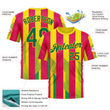Custom Yellow Kelly Green-Pink 3D Pattern Design Mexico Spain Sport Wear Performance T-Shirt