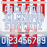 Custom White Red-Royal 3D Pattern Design USA Inspired America Sport Wear Performance T-Shirt