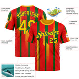 Custom Red Yellow-Kelly Green 3D Pattern Design Mexico Africa Sport Wear Performance T-Shirt