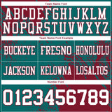 Custom Teal White-Crimson 3D Pattern Abstract Brush Stroke Authentic Football Jersey