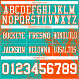 Custom Aqua White-Orange 3D Pattern Abstract Brush Stroke Authentic Football Jersey