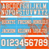Custom Sky Blue White-Orange 3D Pattern Abstract Brush Stroke Authentic Football Jersey